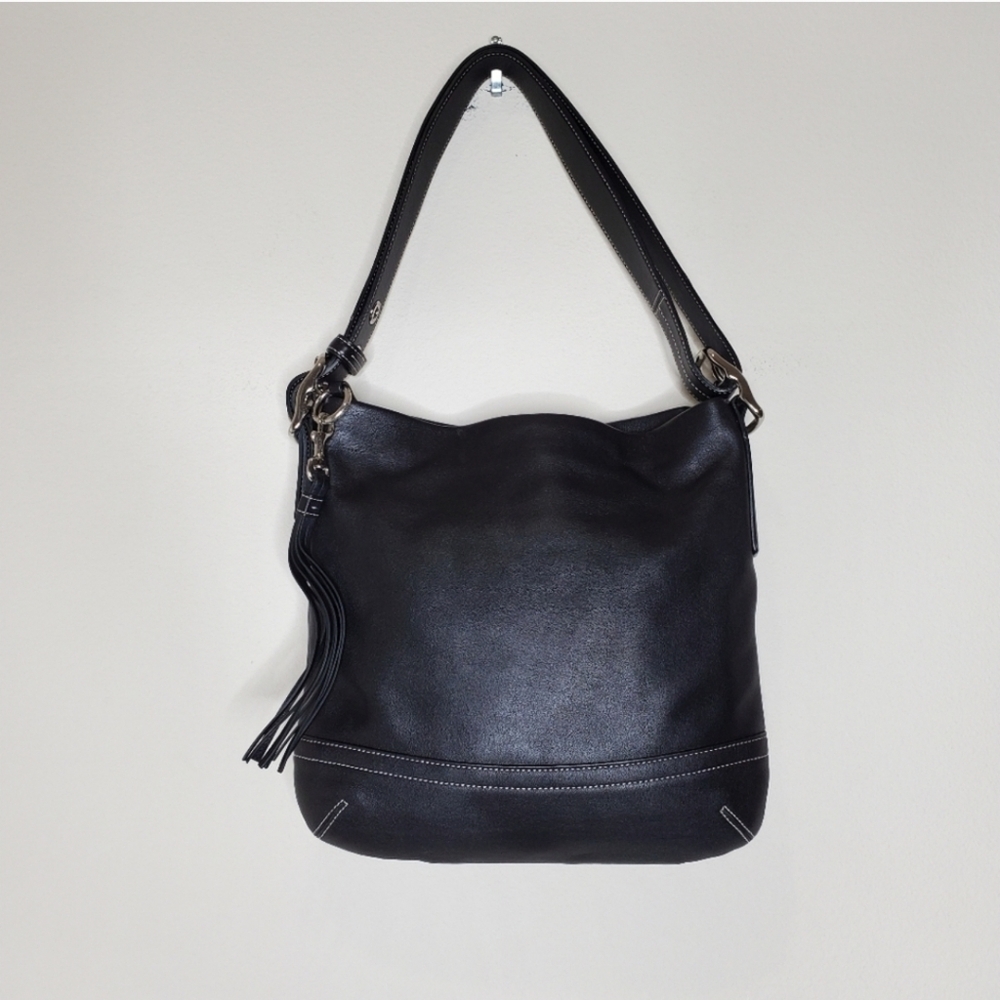 Coach 1415 Soho Slim Y2K Black Leather Hobo Fringe Tasseled Shoulder Bag - Picture 5 of 13